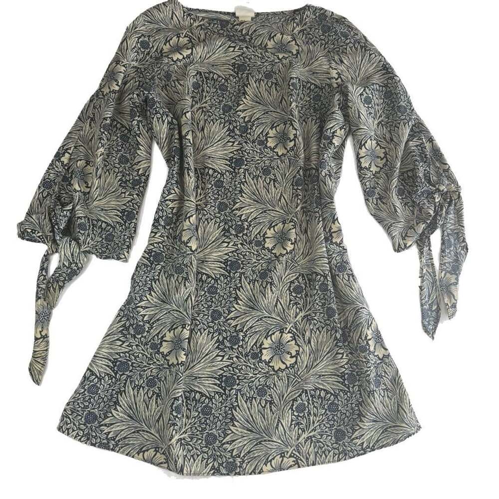 Morris & Co x H&M Tunic Dress Size US 8 Blue Ivory Floral